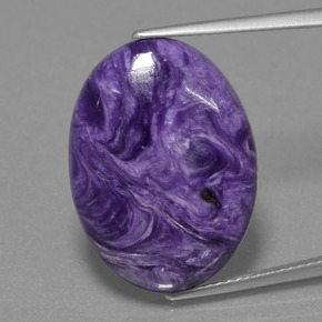 Caroite naturale viola da 14,65 ct, taglio ovale, opaco