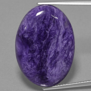 Caroite naturale viola da 19,87 ct, taglio ovale, opaco
