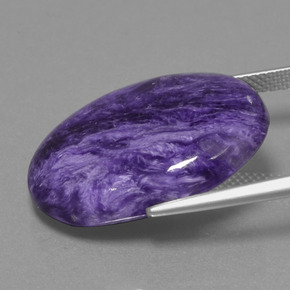 Caroite naturale viola da 19,87 ct, taglio ovale, opaco