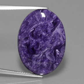 Caroite naturale viola da 15,55 ct, taglio ovale, opaco