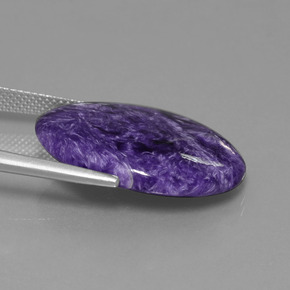 Caroite naturale viola da 15,55 ct, taglio ovale, opaco