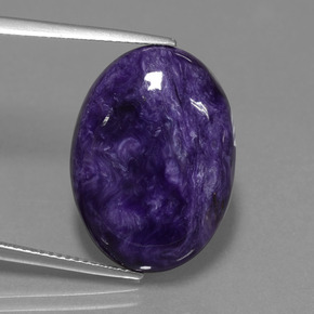 Caroite naturale viola da 15,00 ct, taglio ovale, opaco
