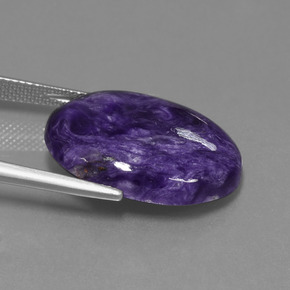 Caroite naturale viola da 15,00 ct, taglio ovale, opaco