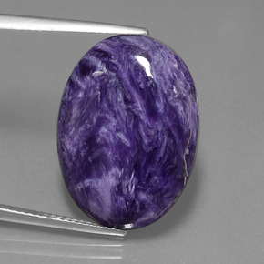 Caroite naturale viola da 15,36 ct, taglio ovale, opaco