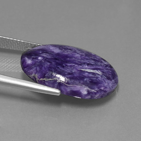 Caroite naturale viola da 15,36 ct, taglio ovale, opaco