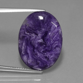 Caroite viola naturale da 11,44 ct, taglio ovale, opaco