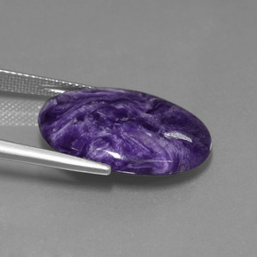 Caroite viola naturale da 11,44 ct, taglio ovale, opaco