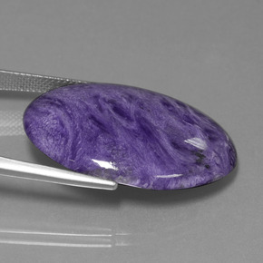 Charoite Viola scuro naturale da 26.08 ct, Taglio ovale, Opaco