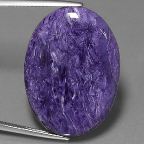 Caroite naturale viola da 27,82 ct, taglio ovale, opaco