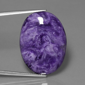 Caroite viola naturale da 26,68 ct, taglio ovale, opaco
