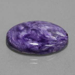 Caroite viola naturale da 19,58 ct, taglio ovale, opaco