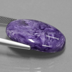 Caroite viola naturale da 19,58 ct, taglio ovale, opaco