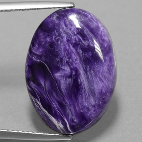 Caroite naturale viola da 13,36 ct, taglio ovale, opaco