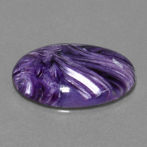 Caroite naturale viola da 11,10 ct, taglio ovale, opaco