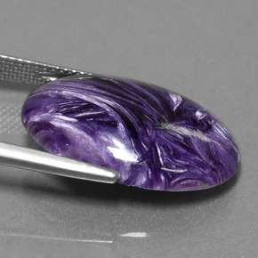 Caroite naturale viola da 11,10 ct, taglio ovale, opaco