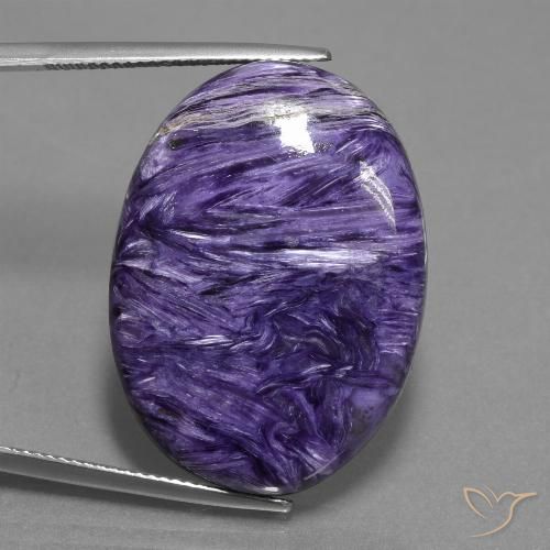Charoite Viola scuro naturale da 38.12 ct, Ovale, Opaco