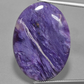 Charoite Viola naturale da 24.64 ct, Taglio ovale, Opaco