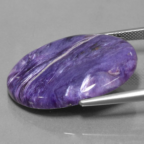 Charoite Viola naturale da 24.64 ct, Taglio ovale, Opaco