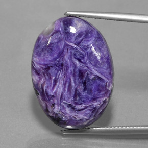 Caroite naturale viola da 22,50 ct, taglio ovale, opaco