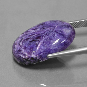 Caroite naturale viola da 22,50 ct, taglio ovale, opaco