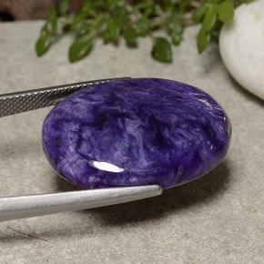 Charoite Viola naturale da 18.80 ct, Taglio ovale, Opaco