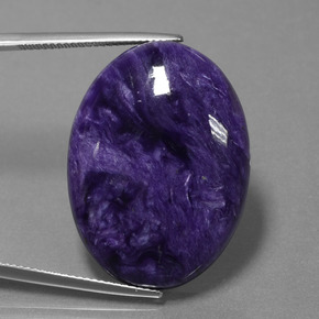 Caroite viola naturale da 35,11 ct, taglio ovale, opaco