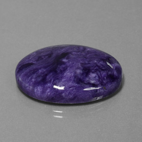 Caroite viola naturale da 35,11 ct, taglio ovale, opaco