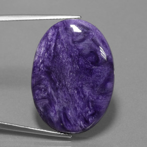 Caroite naturale viola da 26,43 ct, taglio ovale, opaco