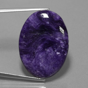 Caroite viola naturale da 25,00 ct, taglio ovale, opaco