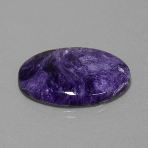 Caroite viola naturale da 25,00 ct, taglio ovale, opaco