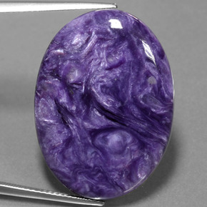 Charoite Viola naturale da 28.06 ct, Taglio ovale, Opaco