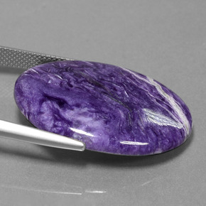 Caroite naturale viola da 23,27 ct, taglio ovale, opaco