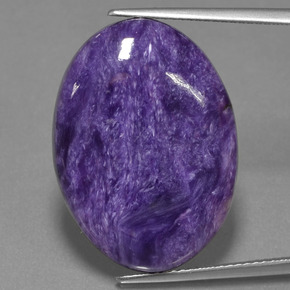 Caroite naturale viola da 16,68 ct, taglio ovale, opaco