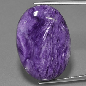 Charoite Viola naturale da 22.78 ct, Taglio ovale, Opaco