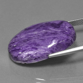 Charoite Viola naturale da 22.78 ct, Taglio ovale, Opaco
