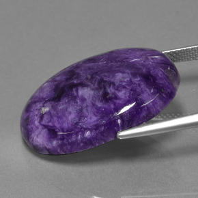 Caroite naturale viola da 18,97 ct, taglio ovale, opaco
