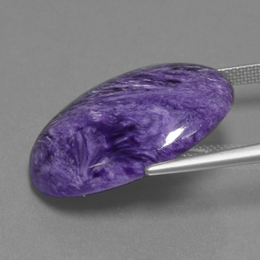 Caroite naturale viola da 19,13 ct, taglio ovale, opaco