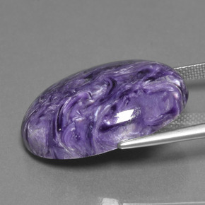 Charoite Viola naturale da 24,07 ct, Taglio ovale, Opaco