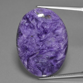 Charoite Velluto Viola Viola naturale da 31.76 ct, Taglio ovale, Opaco