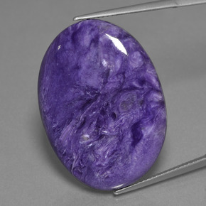 Caroite naturale viola da 30,48 ct, taglio ovale, opaco