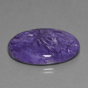 Caroite naturale viola da 30,48 ct, taglio ovale, opaco
