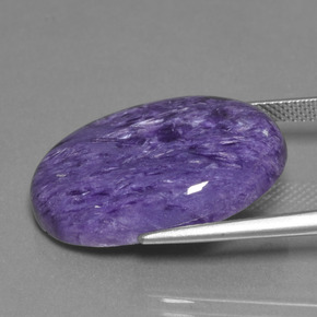 Caroite naturale viola da 21,23 ct, taglio ovale, opaco