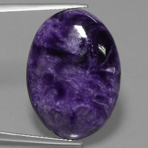 Caroite viola naturale da 21,85 ct, taglio ovale, opaco