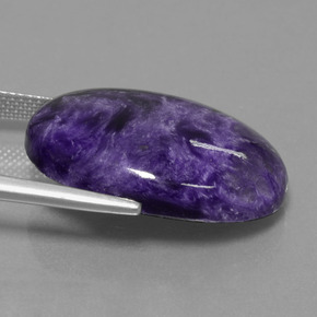 Caroite viola naturale da 21,85 ct, taglio ovale, opaco