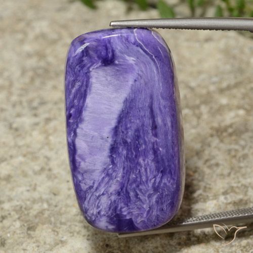 26.13ct Naturale Velluto Viola Viola Charoite, Cuscino, Opaco
