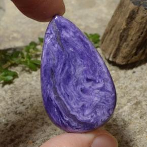 Charoite Viola naturale da 37.32 ct, Forma a pera, Opaco