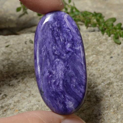 Caroite naturale viola da 35,71 ct, taglio ovale, opaco