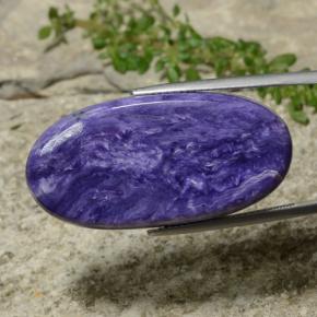 Caroite naturale viola da 35,71 ct, taglio ovale, opaco