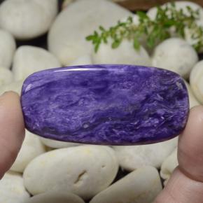 Caroite naturale viola da 43,82 ct, taglio a cuscino, opaco