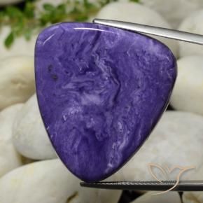 Charoite Viola Intenso naturale da 43.59 ct, Taglio trillion, Opaco